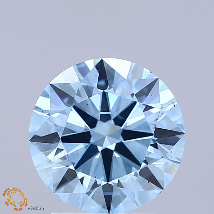 2.02 Ct. Fancy Vivid Blue Round Lab Grown Diamond