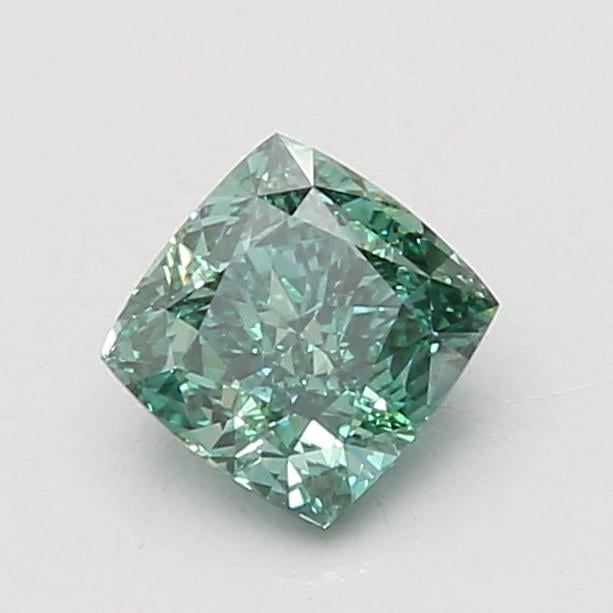 1.02 Ct. Fancy Vivid Green Cushion Lab Grown Diamond