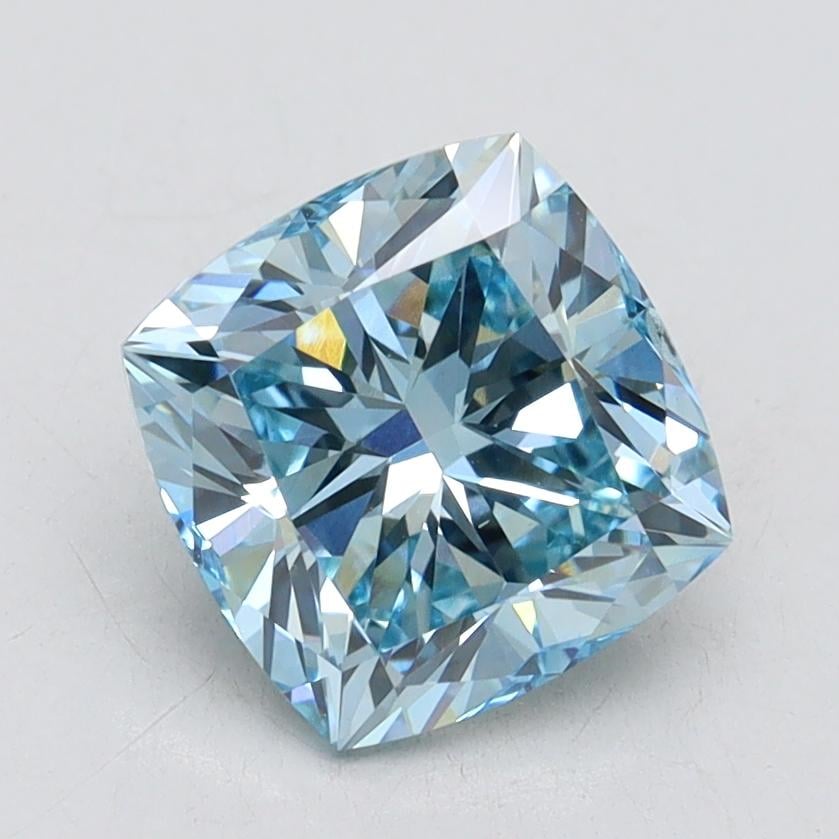 1.95 Ct. Fancy Vivid Blue Cushion Lab Grown Diamond