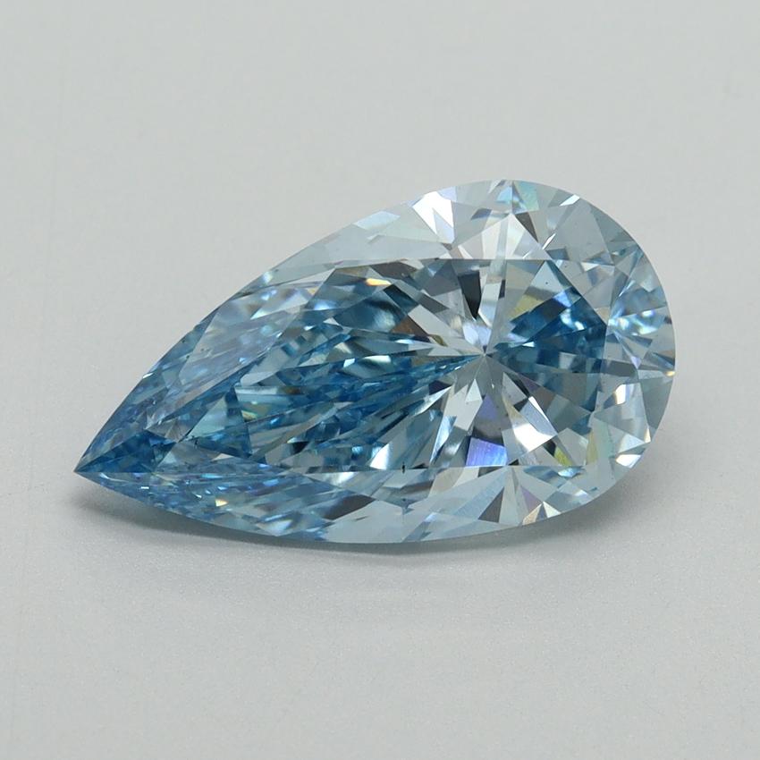 3.18 Ct. Fancy Vivid Blue Pear Lab Grown Diamond