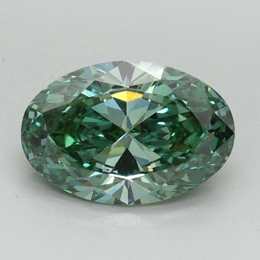 1.68 Ct. Fancy Vivid Pacific Green Oval Lab Grown Diamond