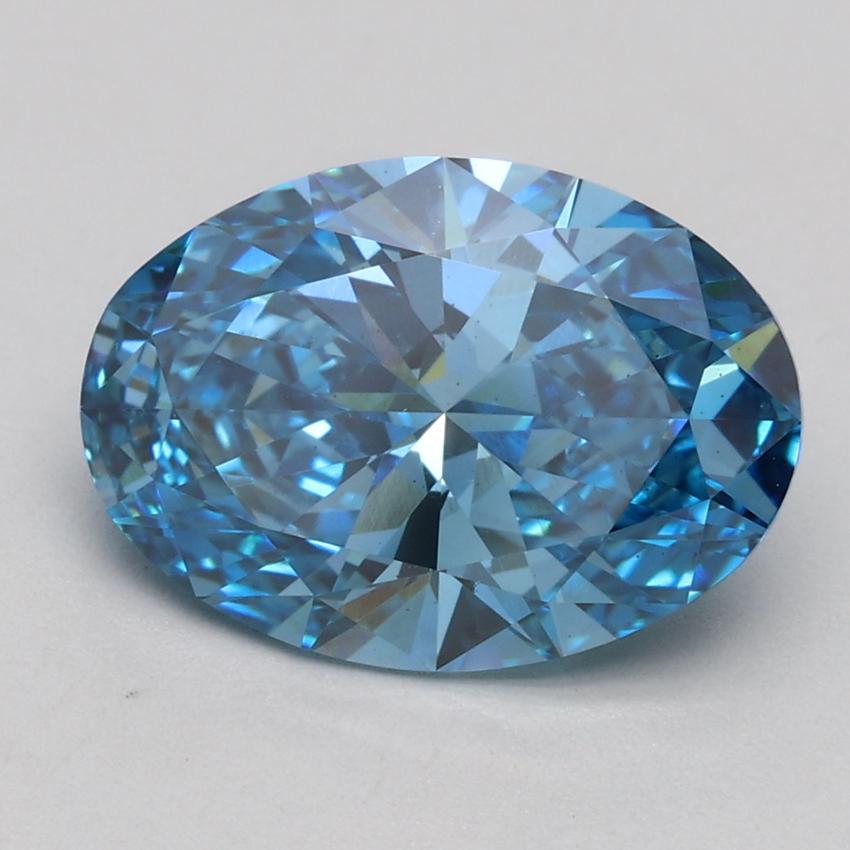 2.06 Ct. Fancy Vivid Blue Oval Lab Grown Diamond