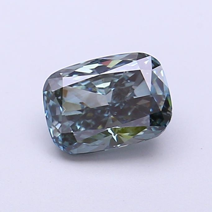 1.10 Ct. Fancy Intense Greenish Blue Cushion Lab Grown Diamond