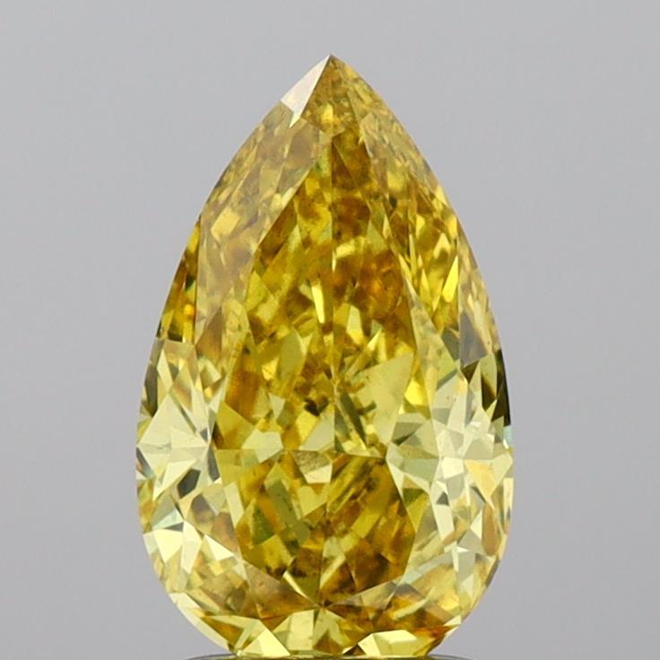 1.67 Ct. Fancy Vivid Yellow Pear Lab Grown Diamond