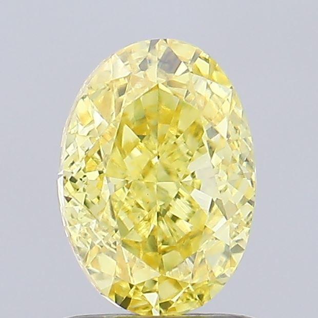 1.37 Ct. Fancy Vivid Yellow Oval Lab Grown Diamond