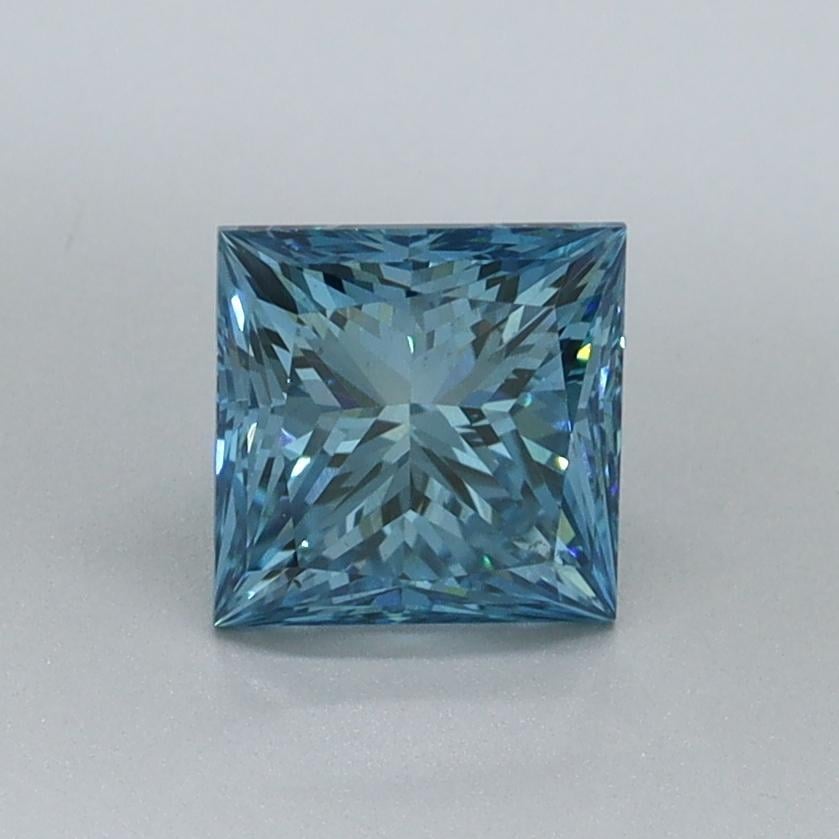 1.01 Ct. Fancy Vivid Malibu Blue Princess Lab Grown Diamond