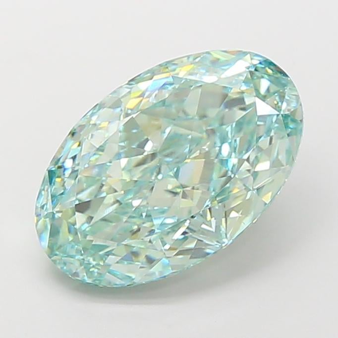 8.04 Ct. Fancy Vivid  Green Oval Lab Grown Diamond
