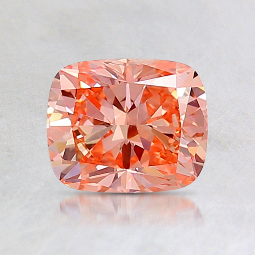 0.95 Ct. Fancy Vivid Orangy Pink Cushion Lab Created Diamond