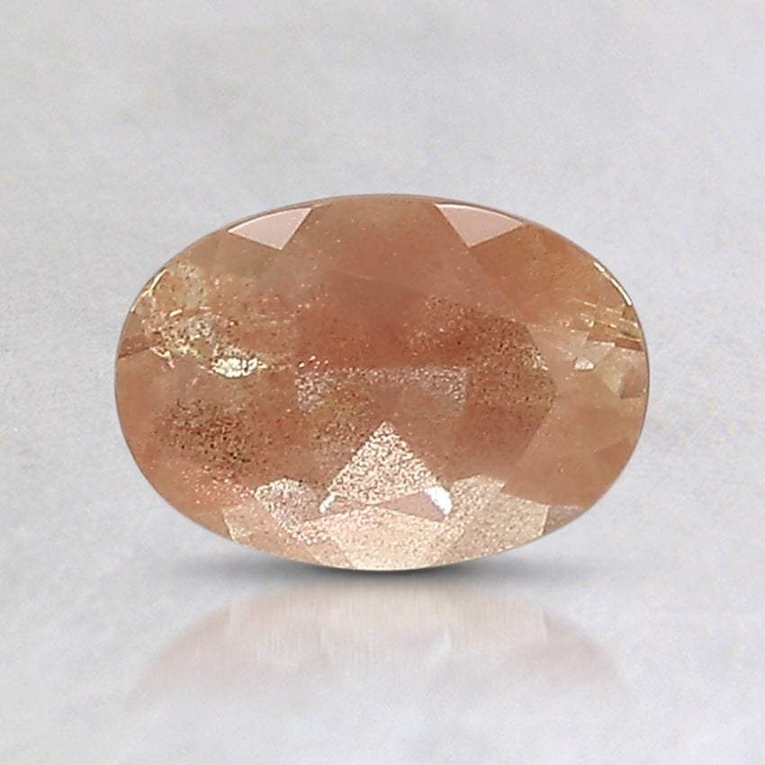 7.1x5mm Unheated Peach Oval Oregon Sunstone