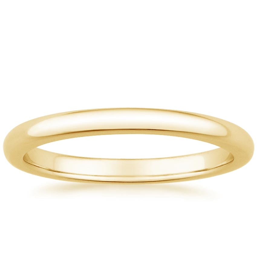 18K Yellow Gold 2mm Comfort Fit Wedding Ring, large top view