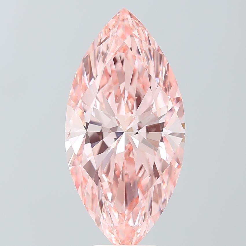 7.01 Ct. Fancy Vivid Pink Marquise Lab Grown Diamond