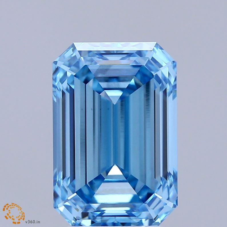 3.56 Ct. Fancy Vivid Blue Emerald Lab Grown Diamond