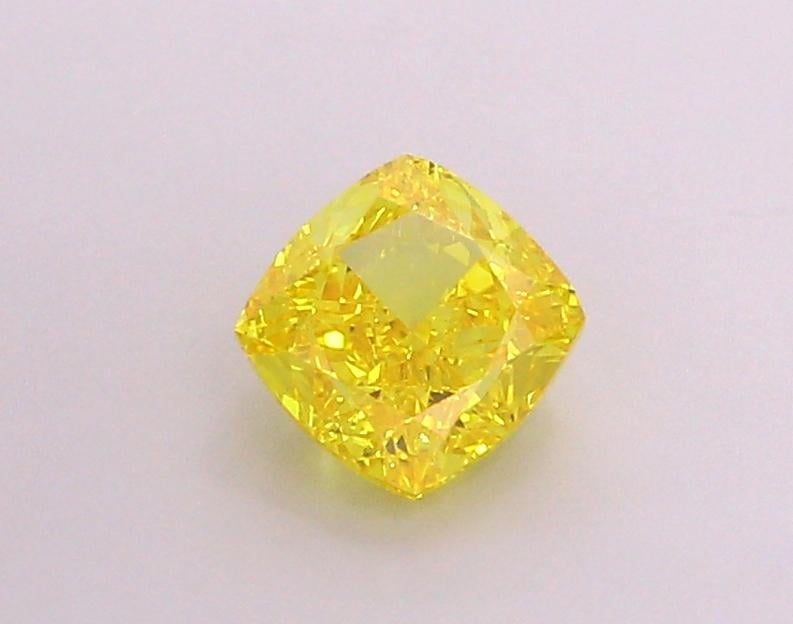 1.58 Ct. Fancy Vivid  Yellow Cushion Lab Grown Diamond