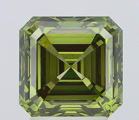 3.50 Ct. Fancy Vivid Green Asscher Lab Grown Diamond