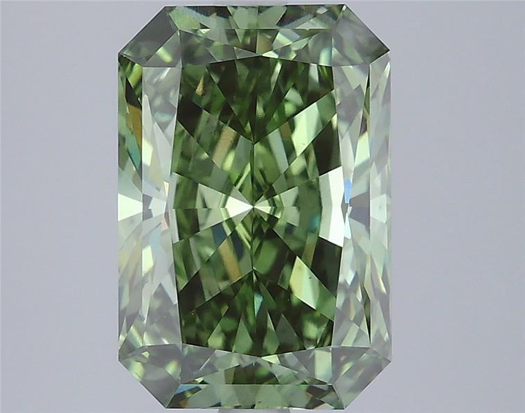3.77 Ct. Fancy Vivid Green Radiant Lab Grown Diamond