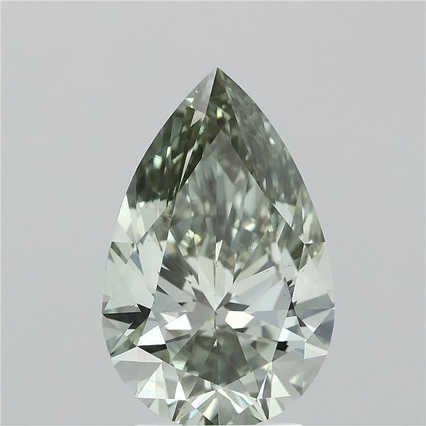 3.04 Ct. Fancy Vivid Green Pear Lab Grown Diamond