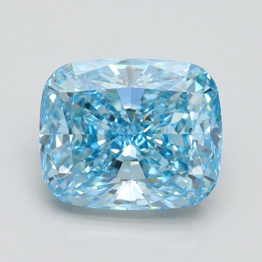 2.07 Ct. Fancy Vivid Blue Cushion Lab Grown Diamond