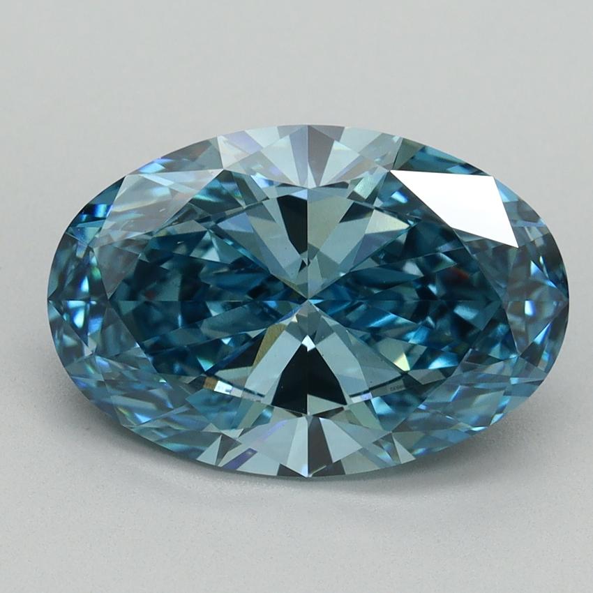 4.01 Ct. Fancy Vivid Blue Oval Lab Grown Diamond