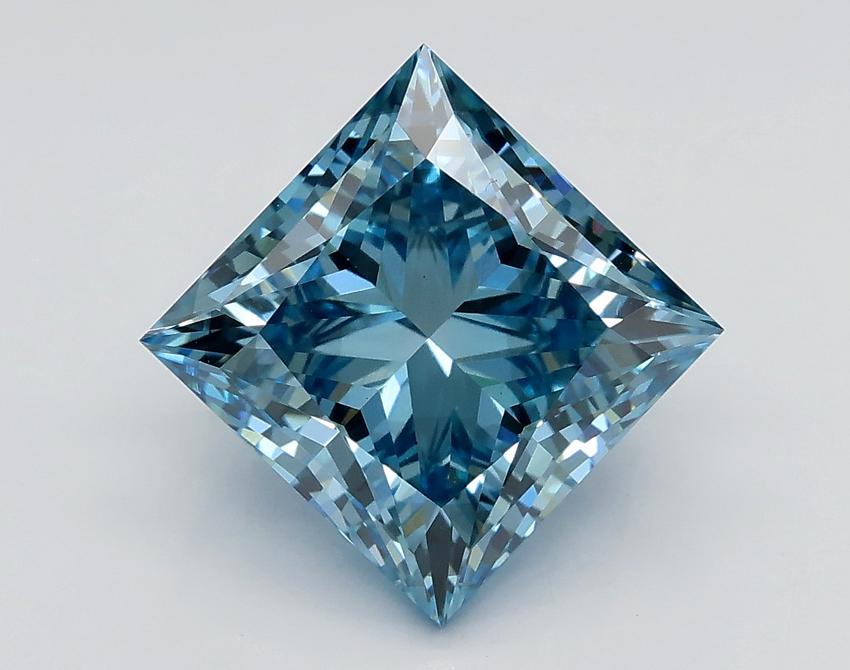 3.01 Ct. Fancy Vivid Blue Princess Lab Grown Diamond