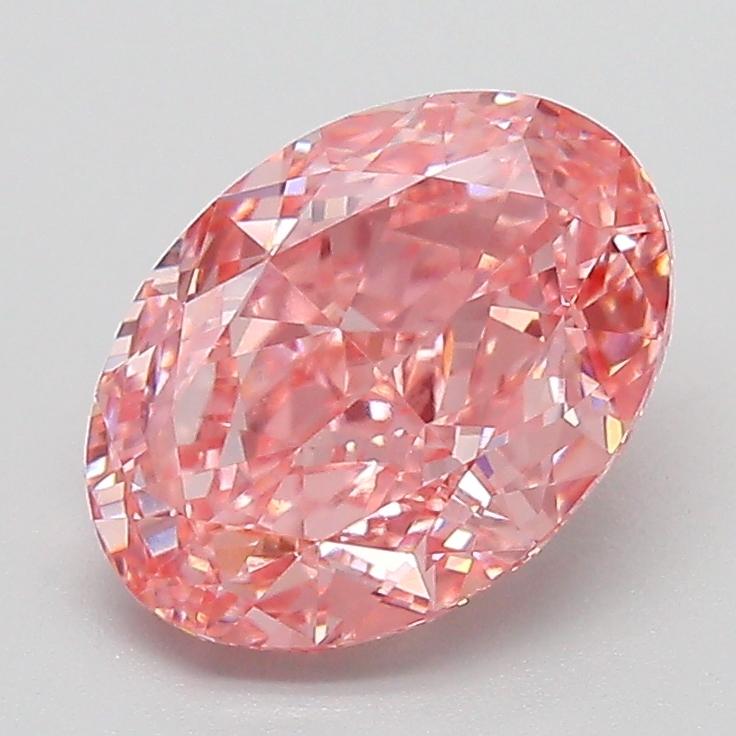 2.10 Ct. Fancy Vivid  Pink Oval Lab Grown Diamond