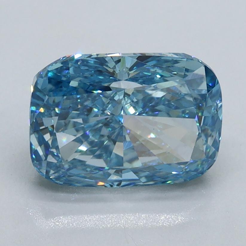 1.94 Ct. Fancy Vivid Malibu Blue Cushion Lab Grown Diamond