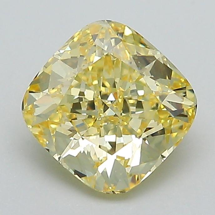 1.63 Ct. Fancy Intense Yellow Cushion Lab Grown Diamond