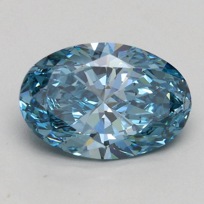 2.02 Ct. Fancy Vivid Blue Oval Lab Grown Diamond