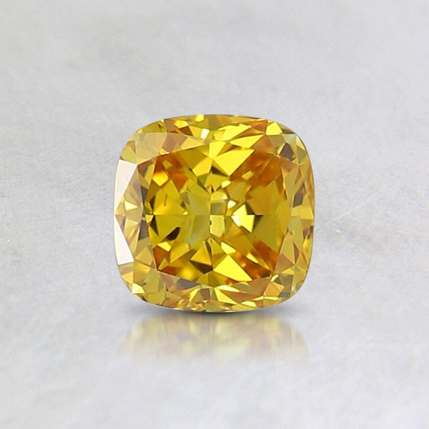 0.48 Ct. Fancy Vivid Orange-Yellow Cushion Lab Created Diamond