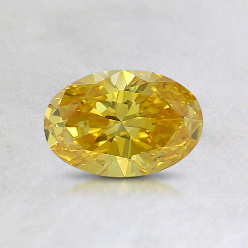 0.52 Ct. Fancy Vivid Yellow Oval Lab Grown Diamond