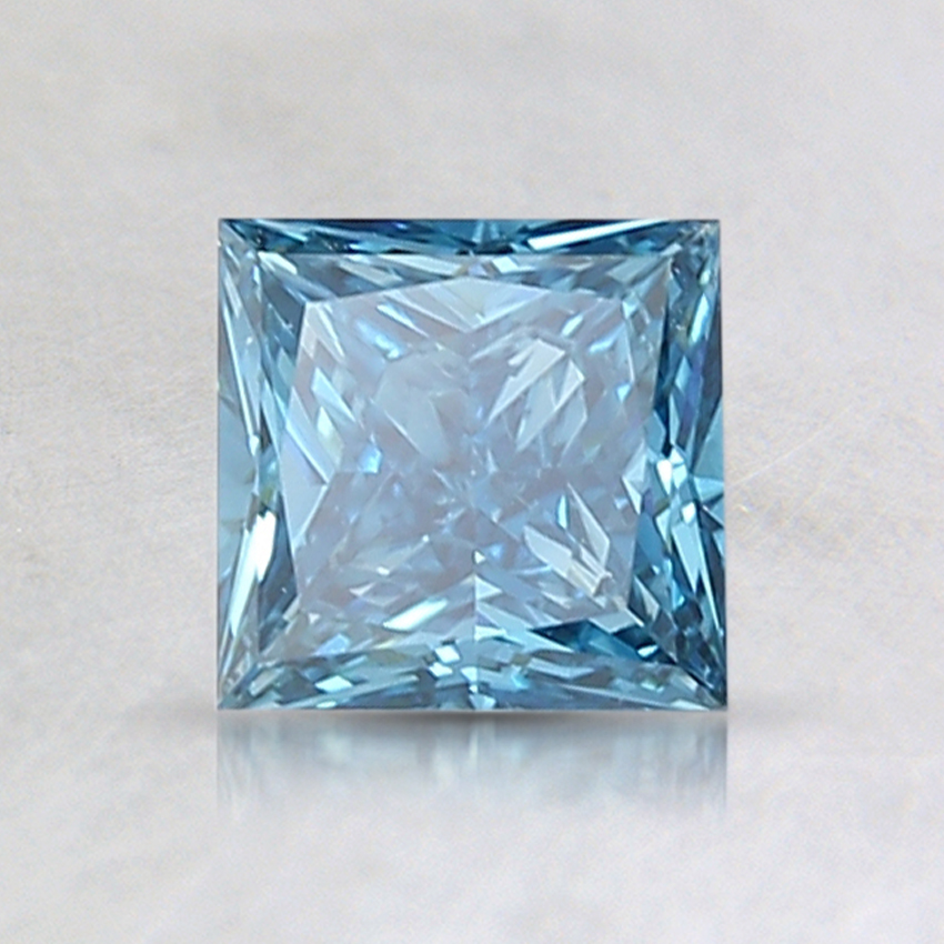 0.91 Ct. Fancy Vivid Blue Princess Lab Grown Diamond