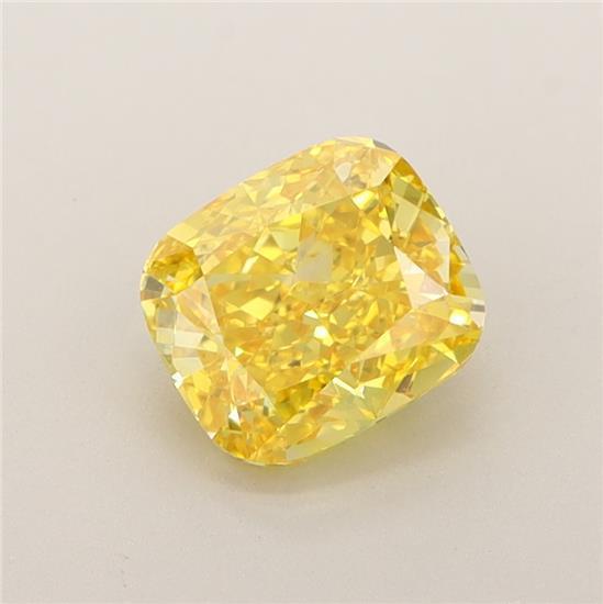 1.35 Ct. Fancy Vivid Yellow Cushion Lab Grown Diamond