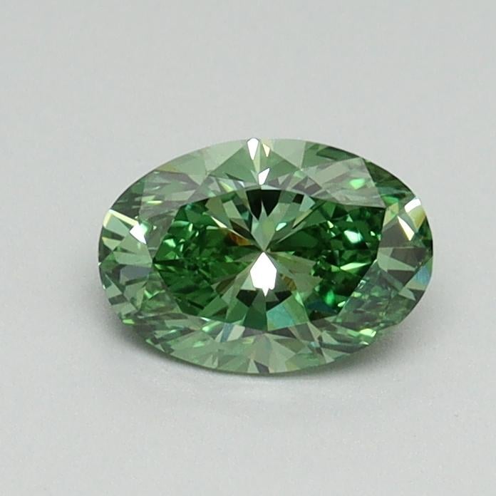 0.53 Ct. Fancy Vivid Green Oval Lab Grown Diamond