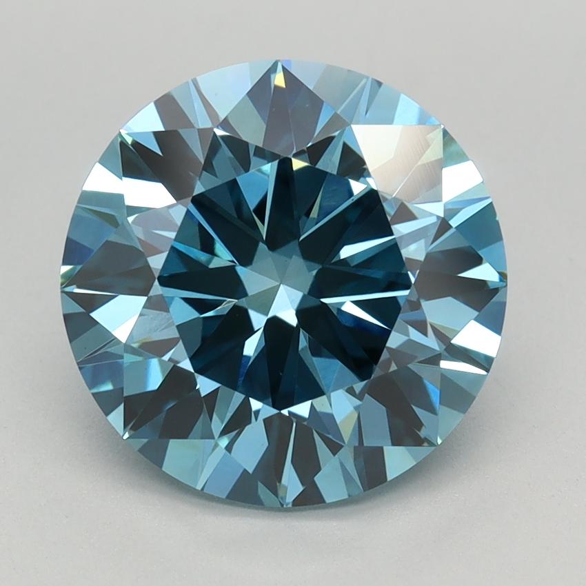 3.05 Ct. Fancy Vivid Blue Round Lab Grown Diamond