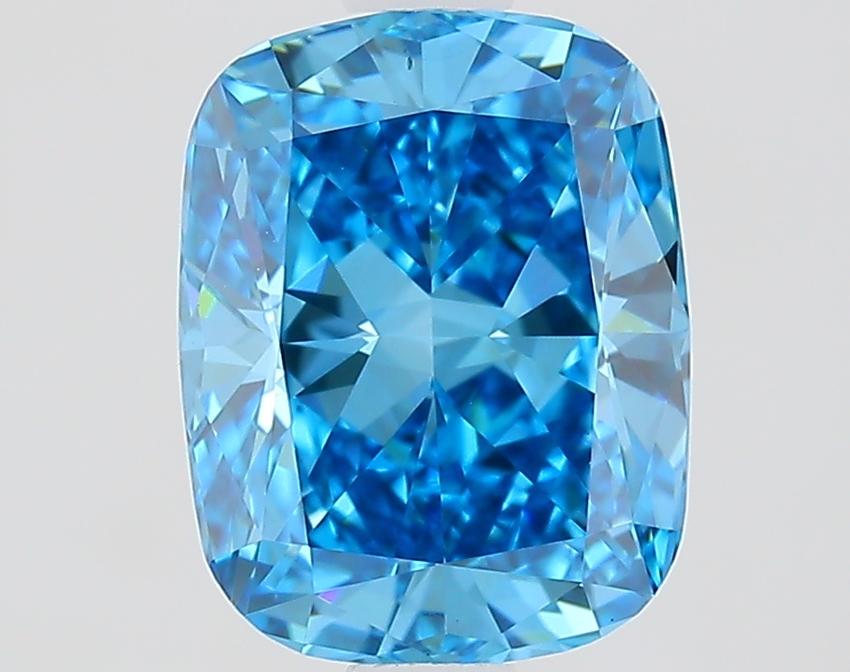 1.51 Ct. Fancy Vivid Blue Cushion Lab Grown Diamond