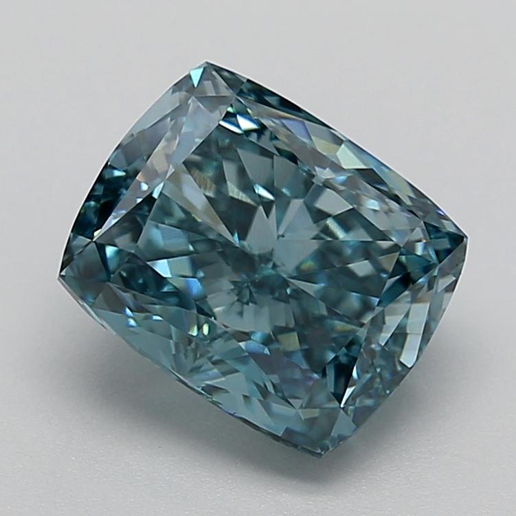2.70 Ct. Fancy Vivid  Blue Cushion Lab Grown Diamond
