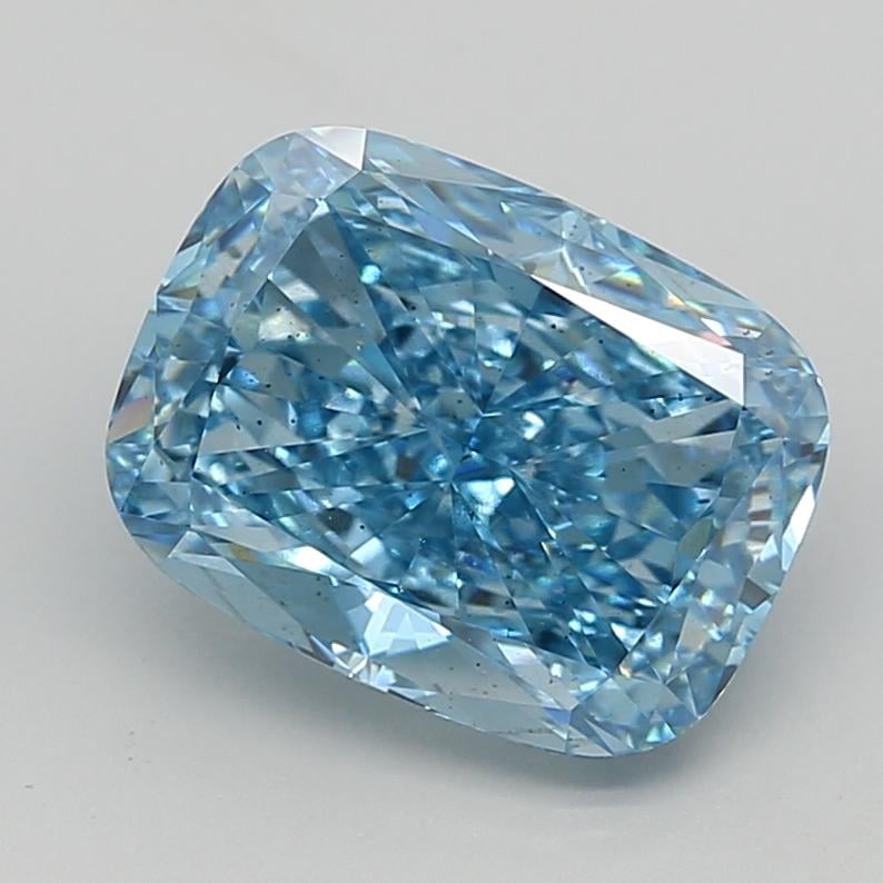 5.02 Ct. Fancy Vivid  Blue Cushion Lab Grown Diamond