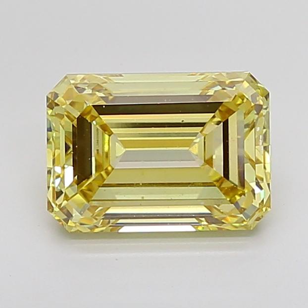 4.37 Ct. Fancy Intense  Yellow Emerald Lab Grown Diamond