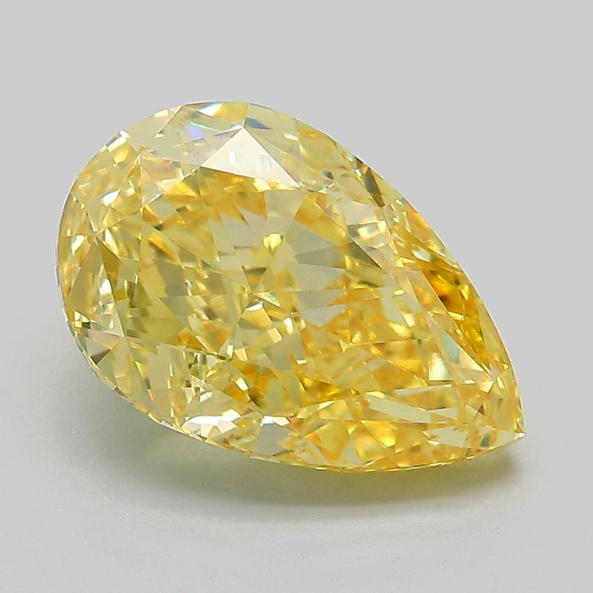 4.60 Ct. Fancy Vivid Yellow Pear Lab Grown Diamond