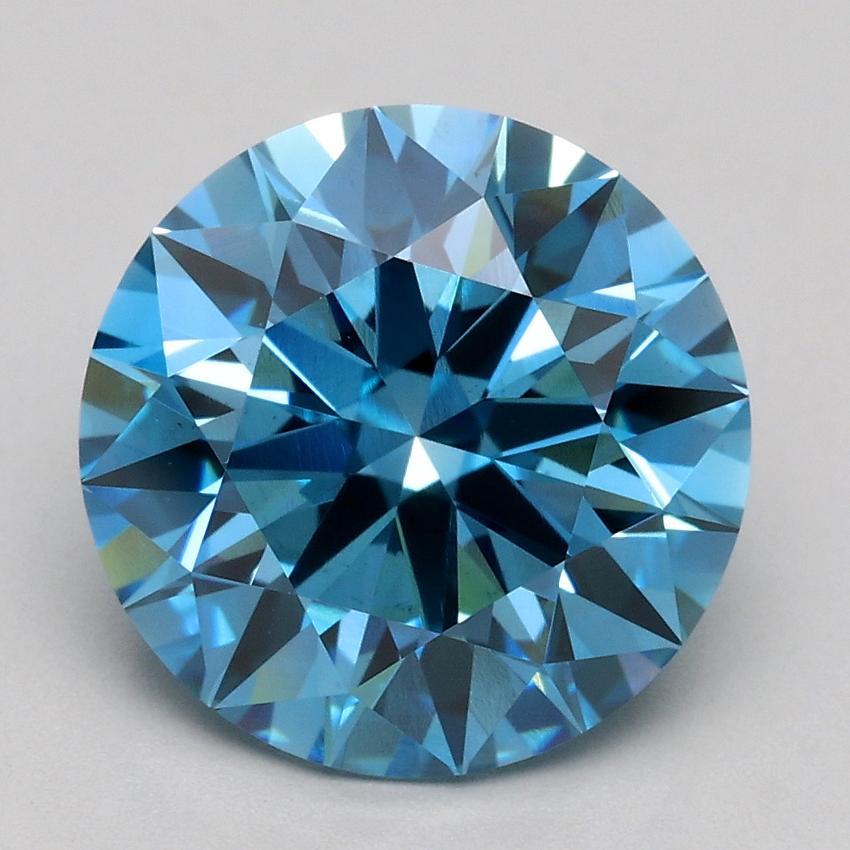 3.04 Ct. Fancy Vivid Blue Round Lab Grown Diamond
