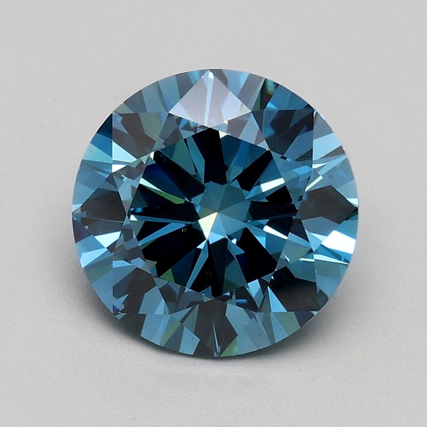 1.53 Ct. Fancy Vivid Blue Round Lab Grown Diamond