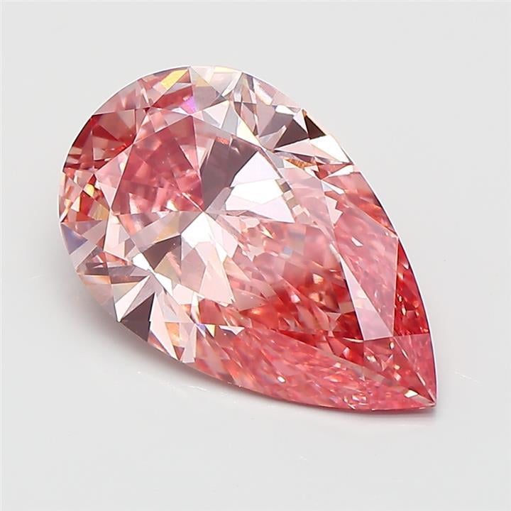 4.56 Ct. Fancy Vivid  Pink Pear Lab Grown Diamond
