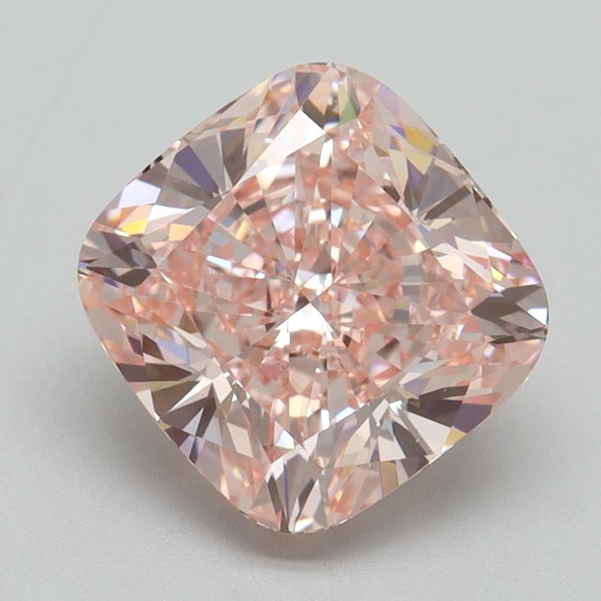 3.08 Ct. Fancy Intense Pink Cushion Lab Grown Diamond