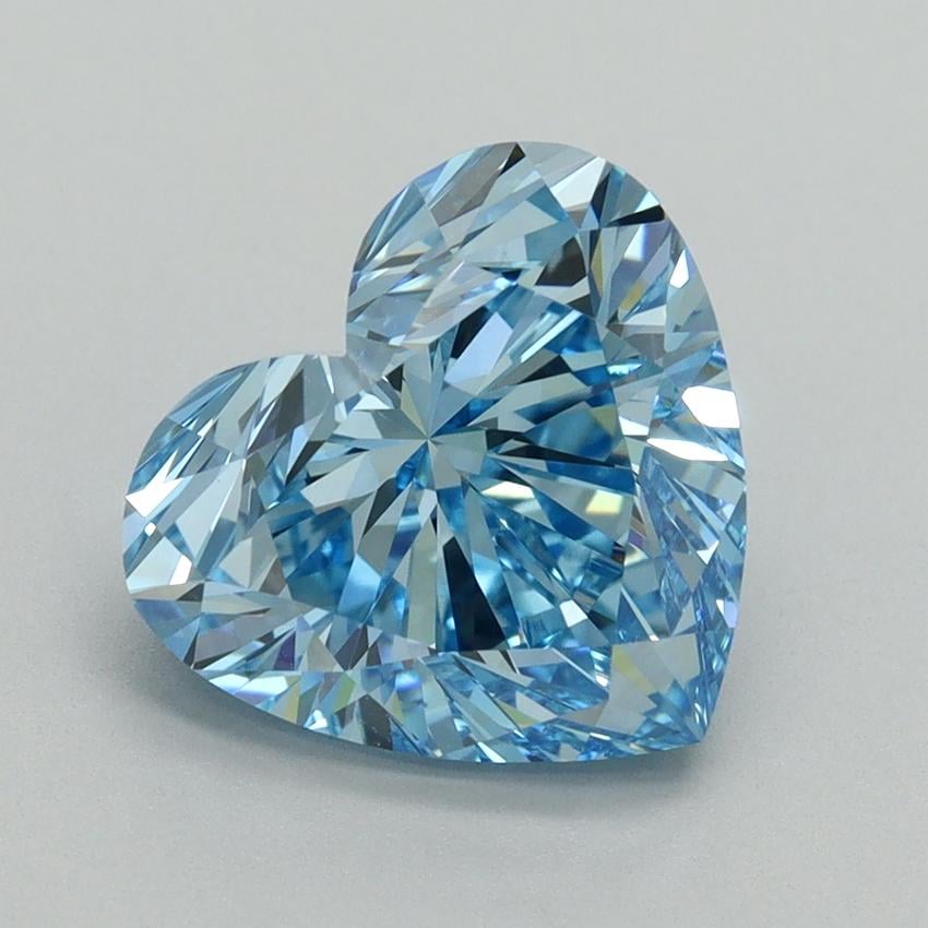 3.23 Ct. Fancy Vivid Blue Heart Lab Grown Diamond