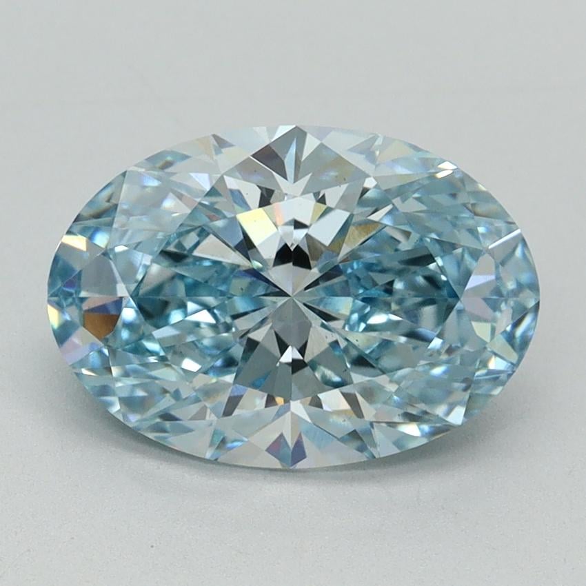 2.51 Ct. Fancy Vivid Blue Oval Lab Grown Diamond