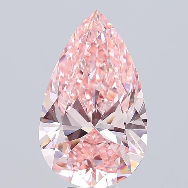 7.91 Ct. Fancy Vivid Pink Pear Lab Grown Diamond