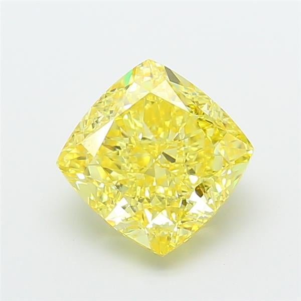 3.03 Ct. Fancy Intense Yellow Cushion Lab Grown Diamond