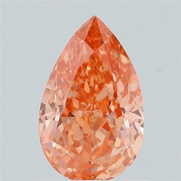 0.94 Ct. Fancy Vivid Orangy Pink Pear Lab Grown Diamond