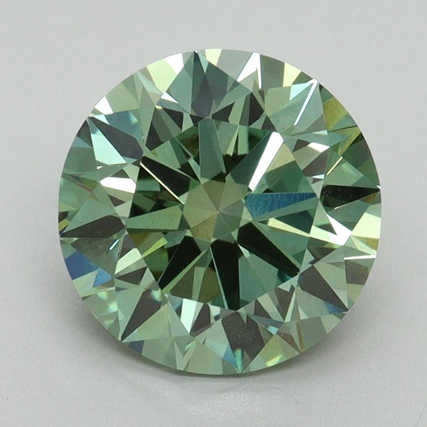 2.70 Ct. Fancy Vivid Green Round Lab Grown Diamond