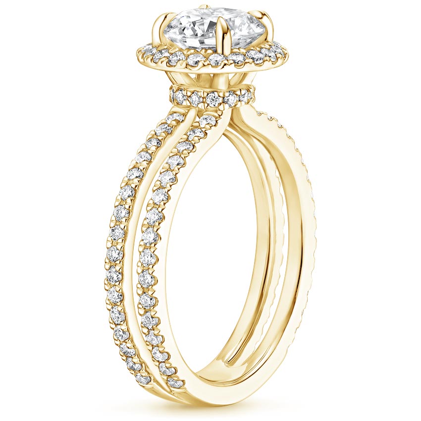 18K Yellow Gold Linnia Halo Diamond Ring (2/3 ct. tw.), large side view