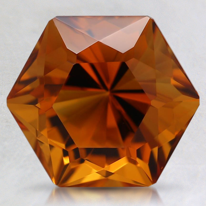 9.5x9.6mm Premium Orange Hexagon Citrine